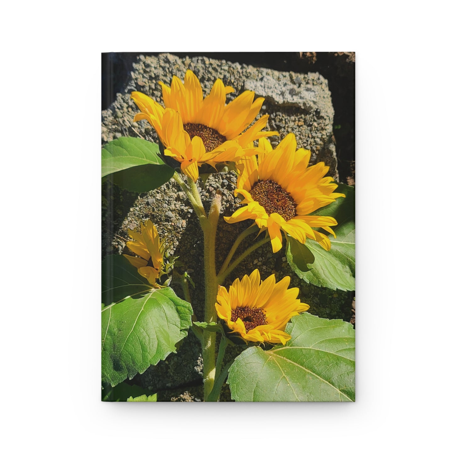 Sunflower Hardcover Journal — Bright Sunburst Floral Notebook for Notes & Gratitude
