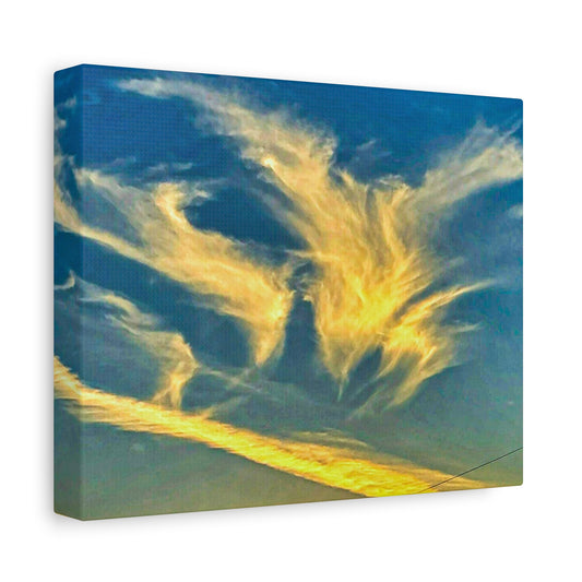 Golden Angel Cloud Matte Canvas Print — Stretched 1.25" Wall Art